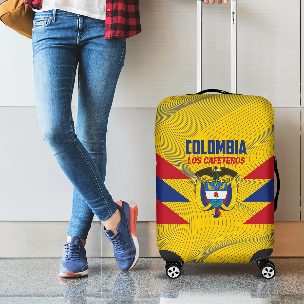 Colombia 2024 Football Luggage Cover Go Los Cafeteros - Wonder Print Shop
