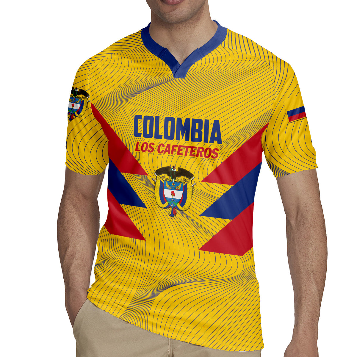 Personalized Colombia 2024 Football Rugby Jersey Go Los Cafeteros - Wonder Print Shop