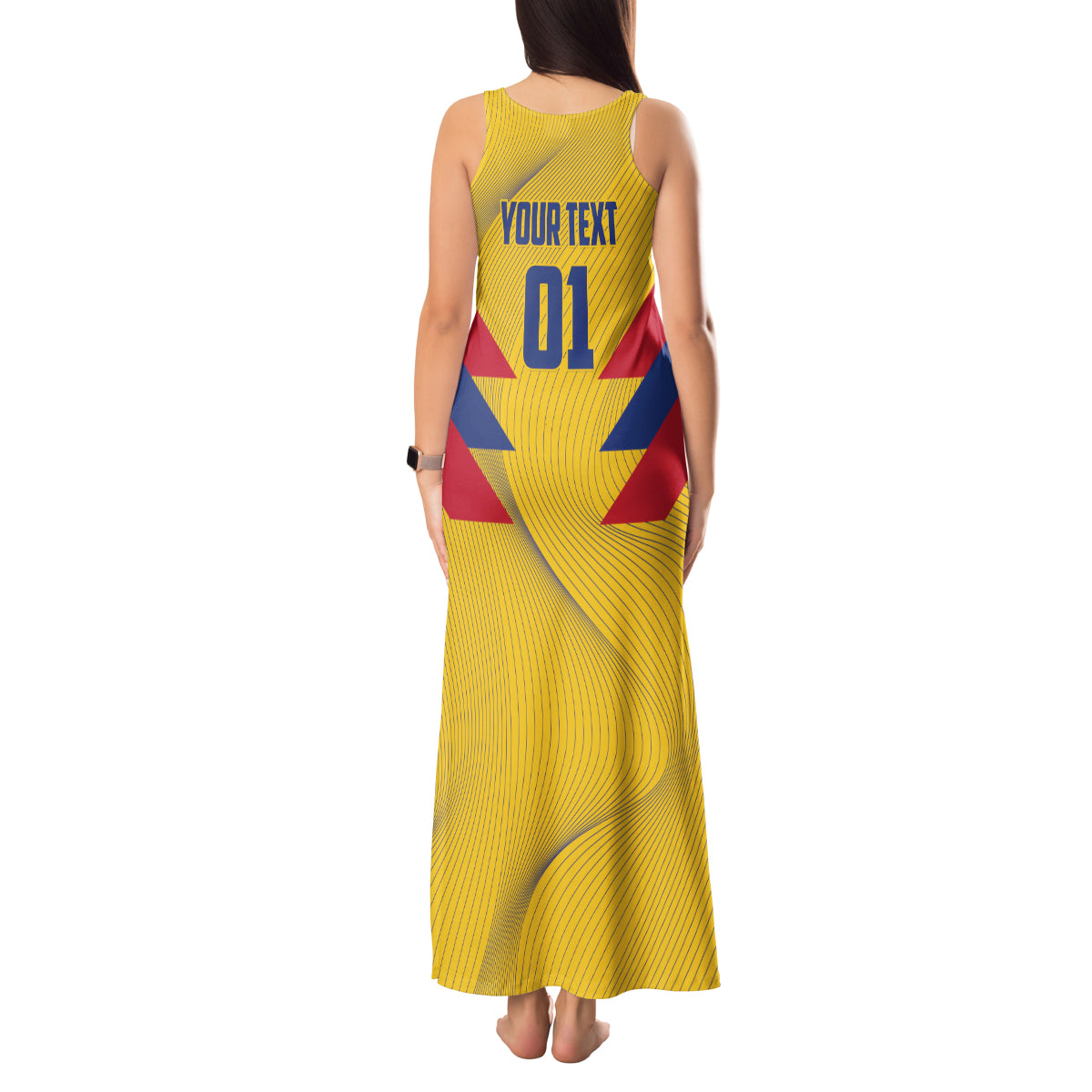Personalized Colombia 2024 Football Tank Maxi Dress Go Los Cafeteros - Wonder Print Shop