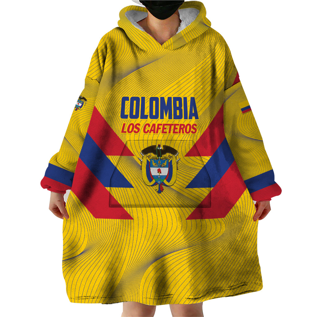 Personalized Colombia 2024 Football Wearable Blanket Hoodie Go Los Cafeteros - Wonder Print Shop