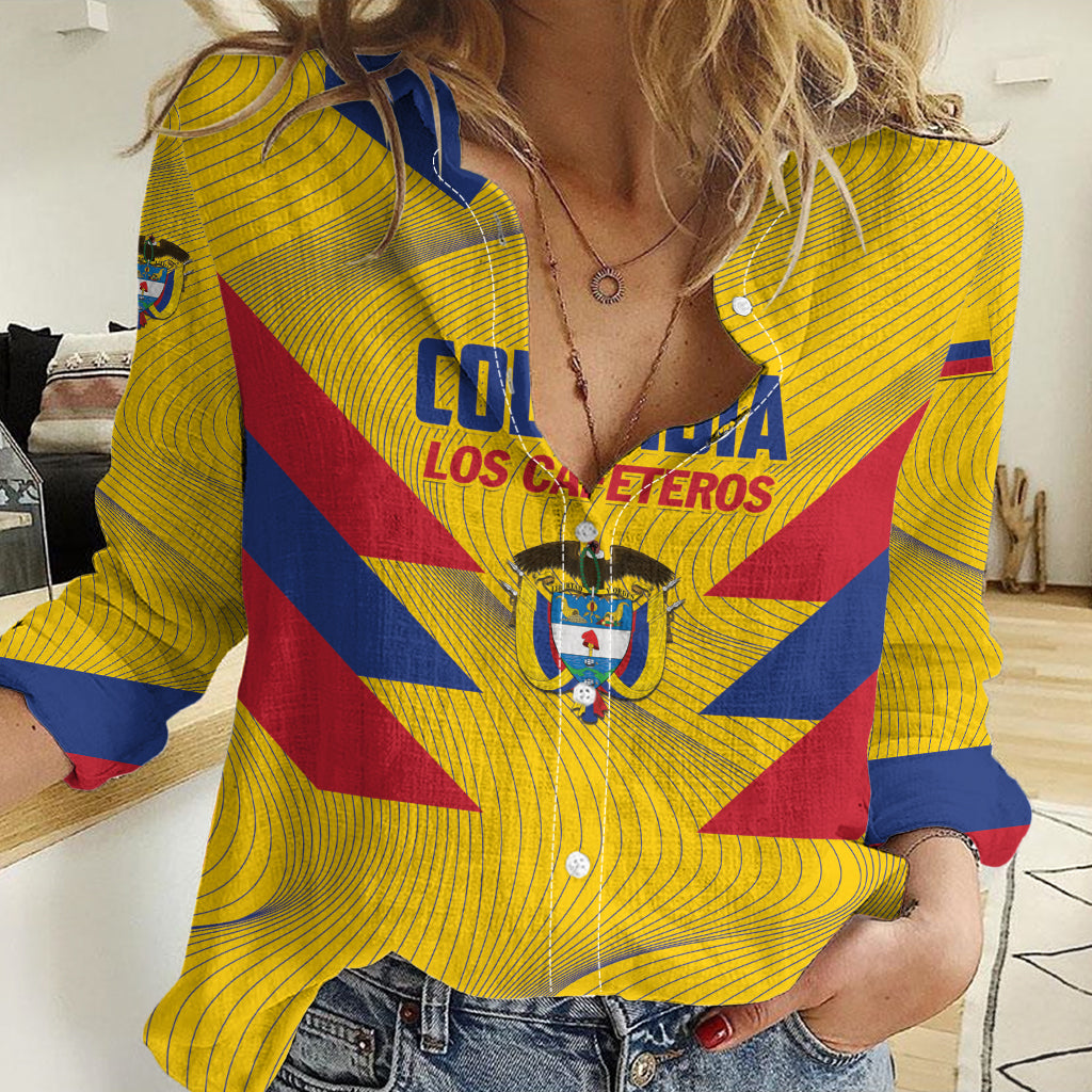 Personalized Colombia 2024 Football Women Casual Shirt Go Los Cafeteros - Wonder Print Shop