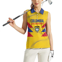 Personalized Colombia 2024 Football Women Sleeveless Polo Shirt Go Los Cafeteros - Wonder Print Shop