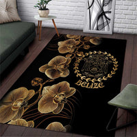 Belize Gold Orchid Area Rug Luxury Stylized