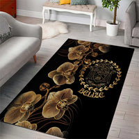 Belize Gold Orchid Area Rug Luxury Stylized