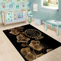 Belize Gold Orchid Area Rug Luxury Stylized