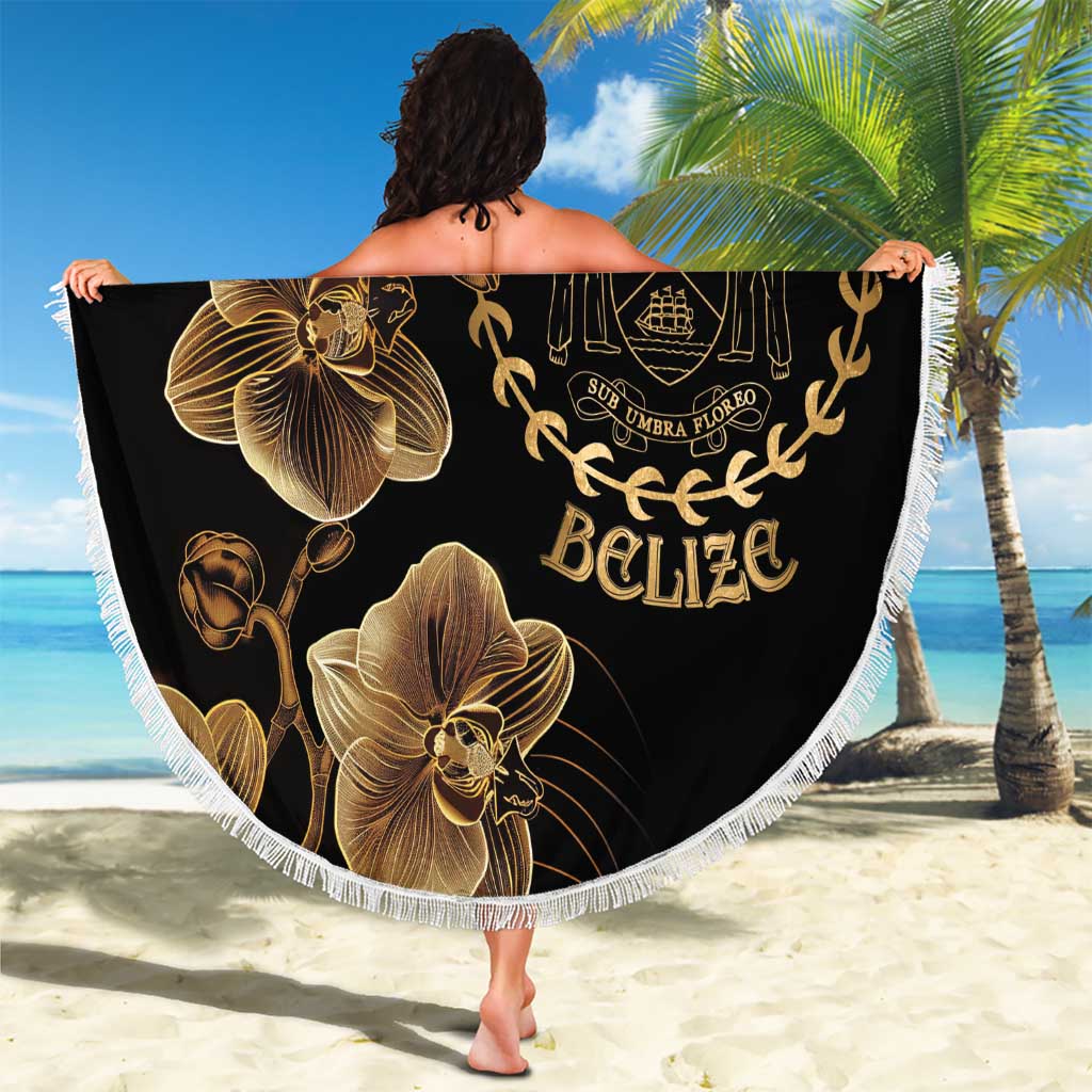 Belize Gold Orchid Beach Blanket Luxury Stylized