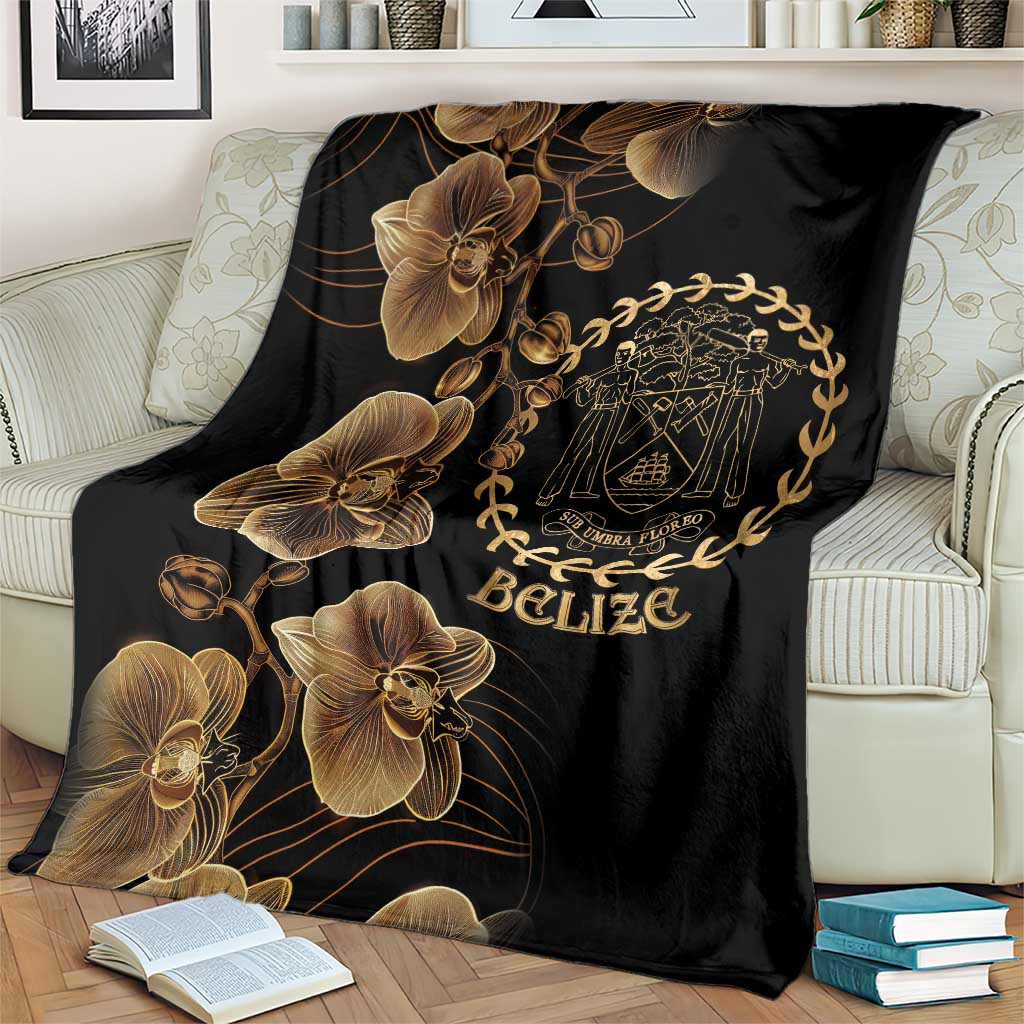 Belize Gold Orchid Blanket Luxury Stylized