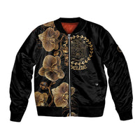 Belize Gold Orchid Bomber Jacket Luxury Stylized