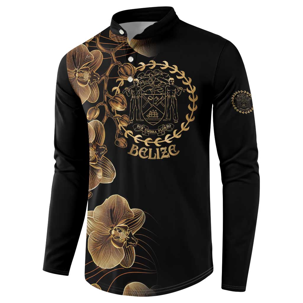 Belize Gold Orchid Button Sweatshirt Luxury Stylized