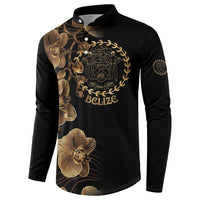 Belize Gold Orchid Button Sweatshirt Luxury Stylized