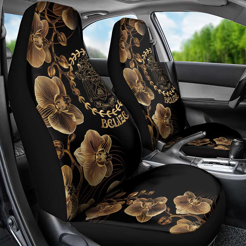 Belize Gold Orchid Car Seat Cover Luxury Stylized