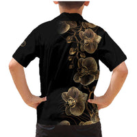 Belize Gold Orchid Family Matching Mermaid Dress and Hawaiian Shirt Luxury Stylized