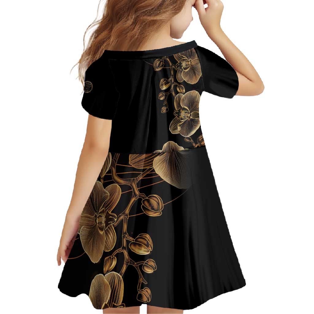 Belize Gold Orchid Family Matching Mermaid Dress and Hawaiian Shirt Luxury Stylized