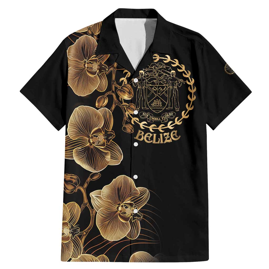 Belize Gold Orchid Family Matching Mermaid Dress and Hawaiian Shirt Luxury Stylized