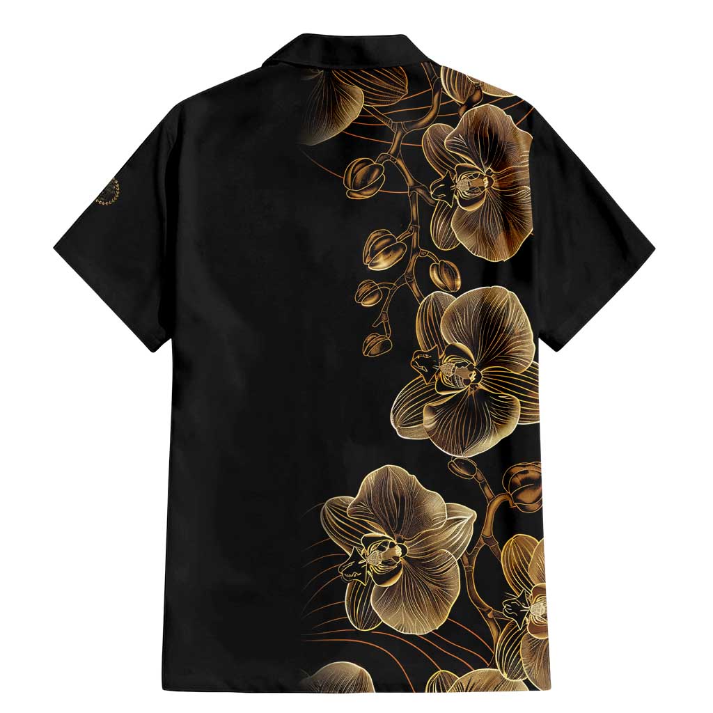 Belize Gold Orchid Family Matching Mermaid Dress and Hawaiian Shirt Luxury Stylized