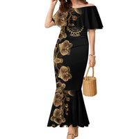 Belize Gold Orchid Family Matching Mermaid Dress and Hawaiian Shirt Luxury Stylized