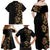Belize Gold Orchid Family Matching Off Shoulder Maxi Dress and Hawaiian Shirt Luxury Stylized