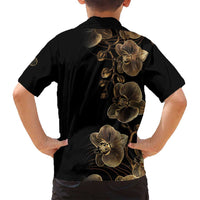 Belize Gold Orchid Family Matching Off Shoulder Short Dress and Hawaiian Shirt Luxury Stylized