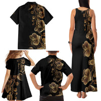 Belize Gold Orchid Family Matching Tank Maxi Dress and Hawaiian Shirt Luxury Stylized