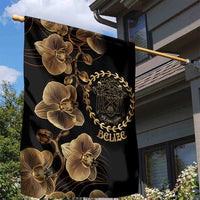 Belize Gold Orchid Garden Flag Luxury Stylized