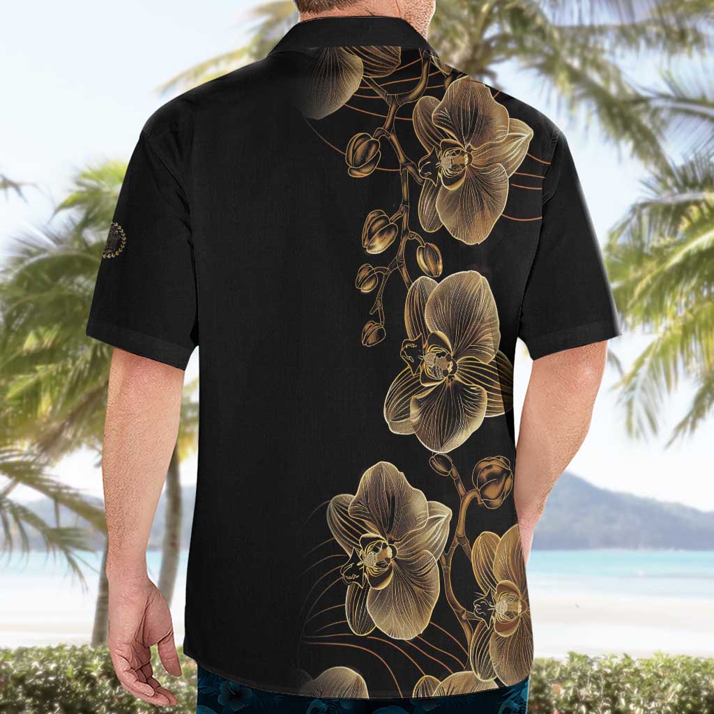 Belize Gold Orchid Hawaiian Shirt Luxury Stylized