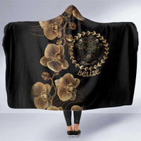 Belize Gold Orchid Hooded Blanket Luxury Stylized