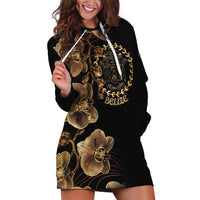 Belize Gold Orchid Hoodie Dress Luxury Stylized
