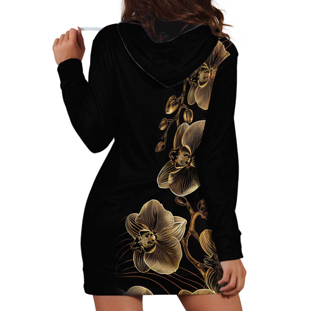 Belize Gold Orchid Hoodie Dress Luxury Stylized