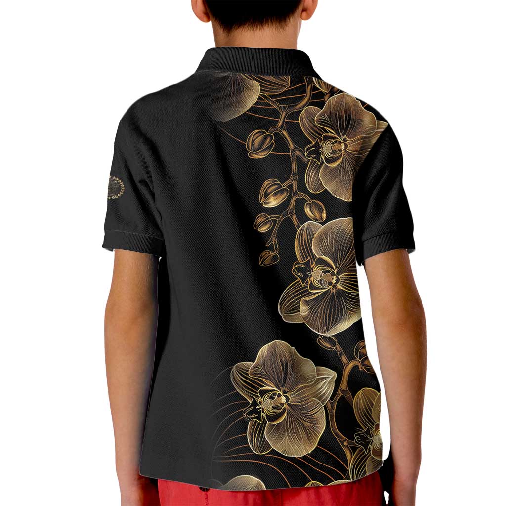 Belize Gold Orchid Kid Polo Shirt Luxury Stylized