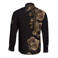 Belize Gold Orchid Long Sleeve Button Shirt Luxury Stylized