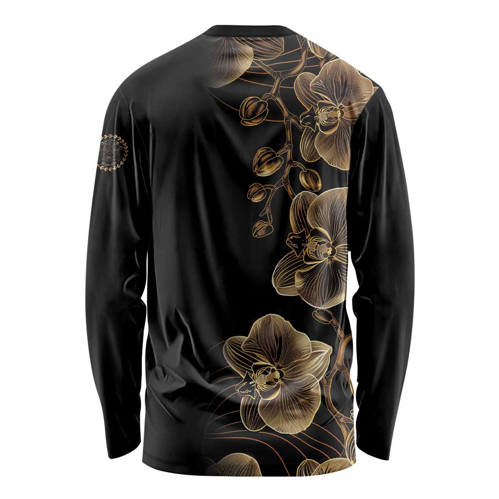 Belize Gold Orchid Long Sleeve Shirt Luxury Stylized