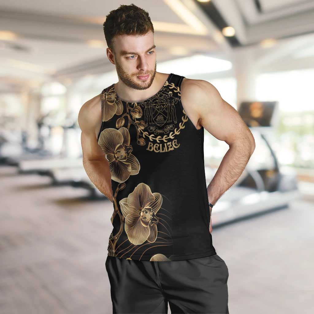 Belize Gold Orchid Men Tank Top Luxury Stylized