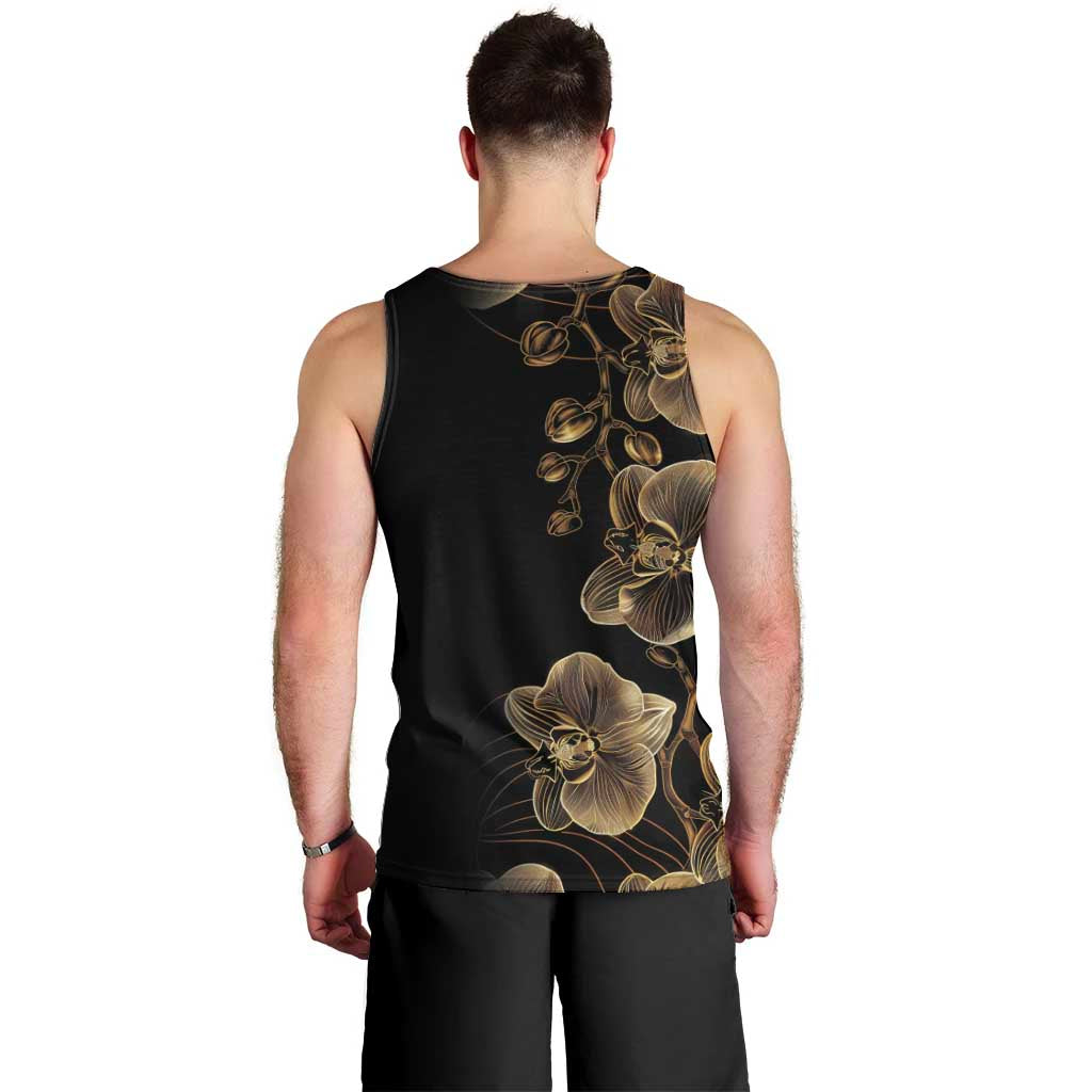 Belize Gold Orchid Men Tank Top Luxury Stylized