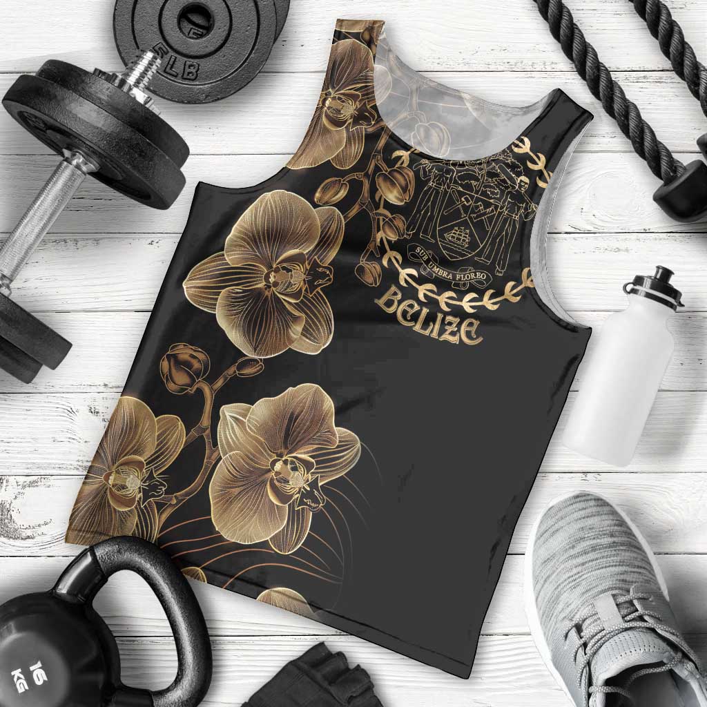 Belize Gold Orchid Men Tank Top Luxury Stylized