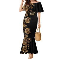 Belize Gold Orchid Mermaid Dress Luxury Stylized