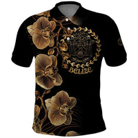 Belize Gold Orchid Polo Shirt Luxury Stylized