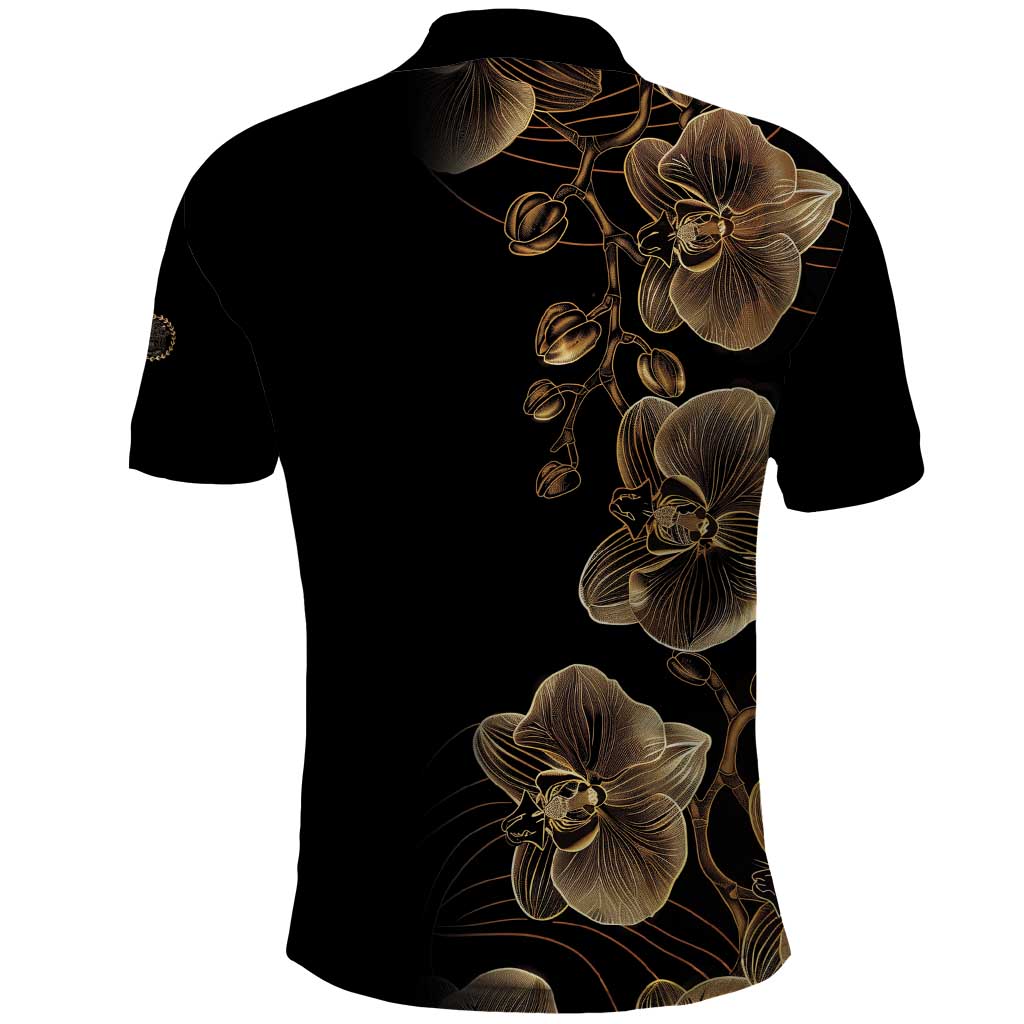 Belize Gold Orchid Polo Shirt Luxury Stylized