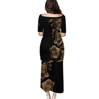 Belize Gold Orchid Puletasi Luxury Stylized