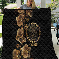 Belize Gold Orchid Quilt Luxury Stylized