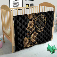 Belize Gold Orchid Quilt Luxury Stylized