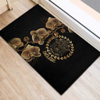 Belize Gold Orchid Rubber Doormat Luxury Stylized