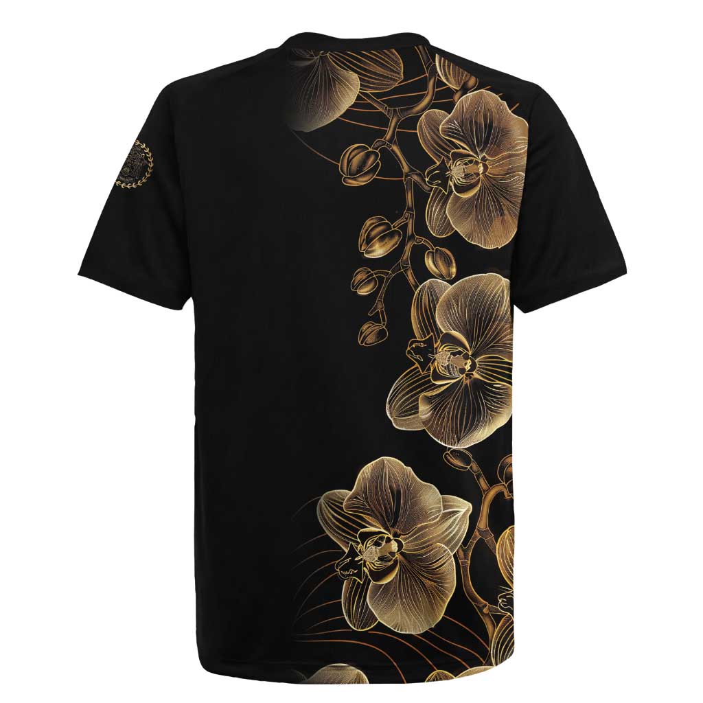 Belize Gold Orchid Rugby Jersey Luxury Stylized