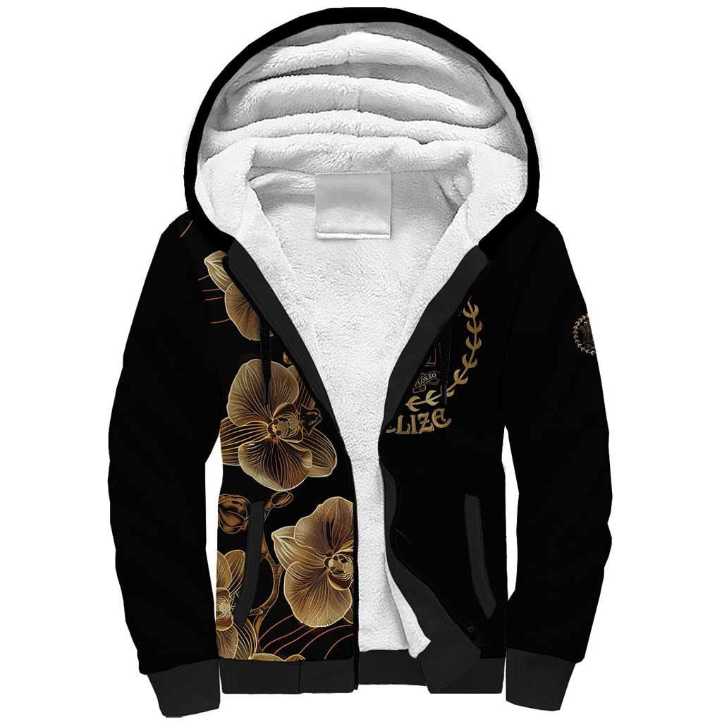 Belize Gold Orchid Sherpa Hoodie Luxury Stylized