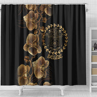 Belize Gold Orchid Shower Curtain Luxury Stylized