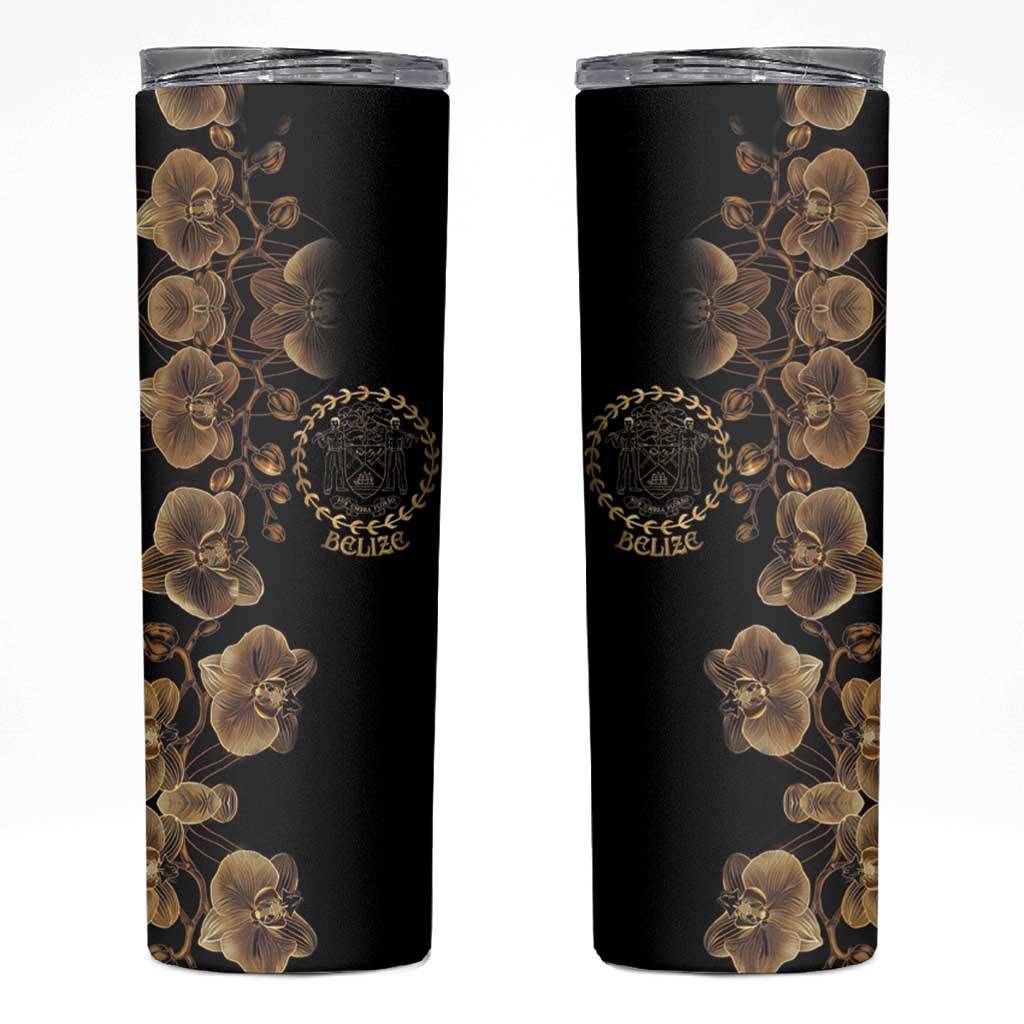Belize Gold Orchid Skinny Tumbler Luxury Stylized