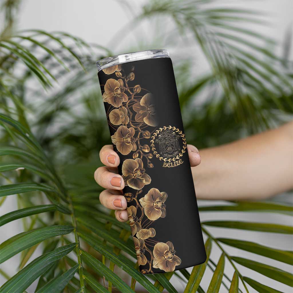 Belize Gold Orchid Skinny Tumbler Luxury Stylized