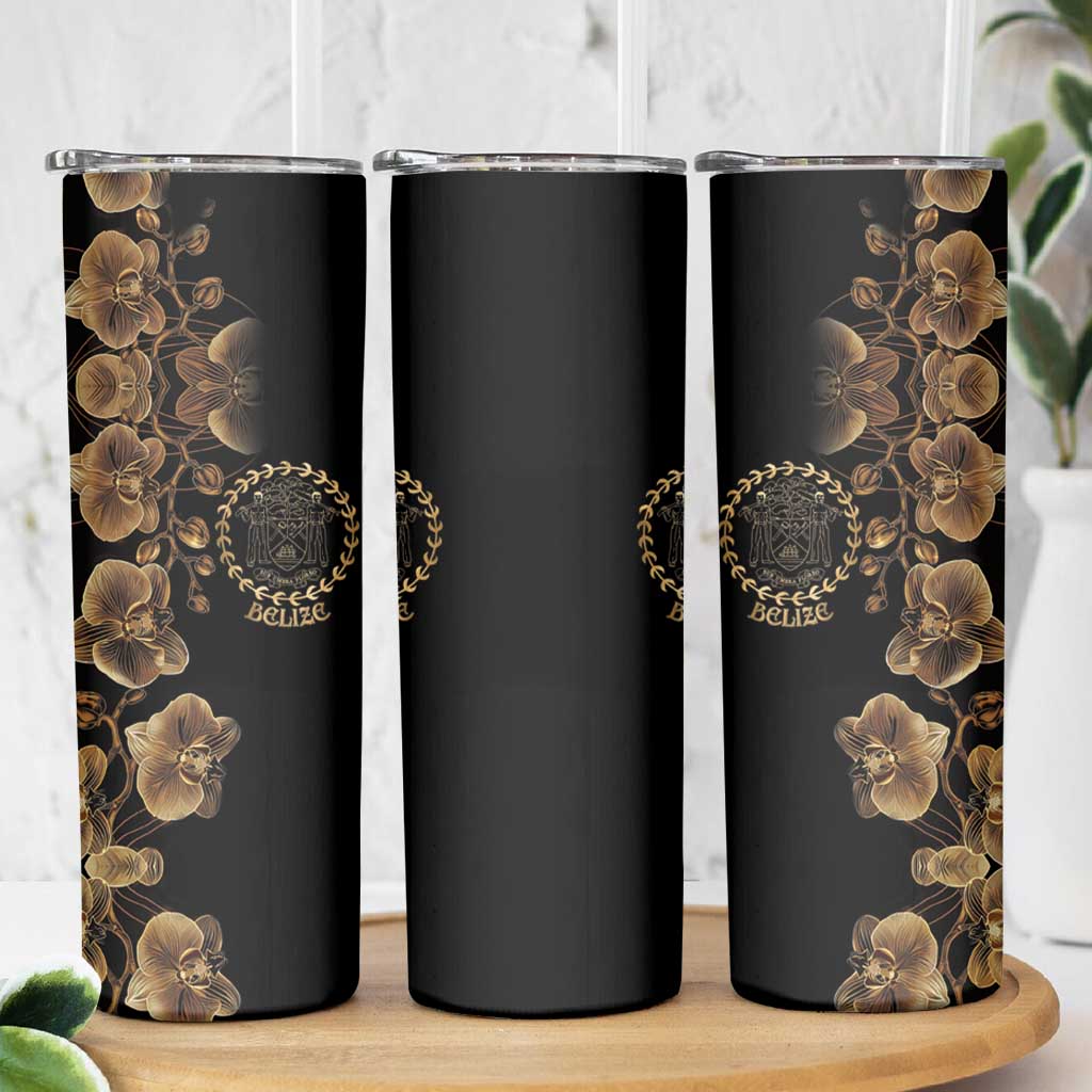 Belize Gold Orchid Skinny Tumbler Luxury Stylized