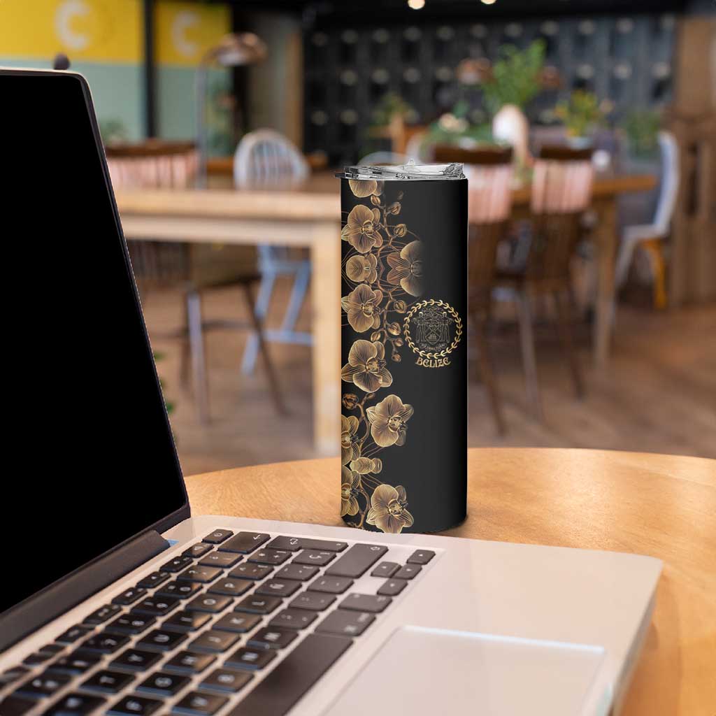 Belize Gold Orchid Skinny Tumbler Luxury Stylized