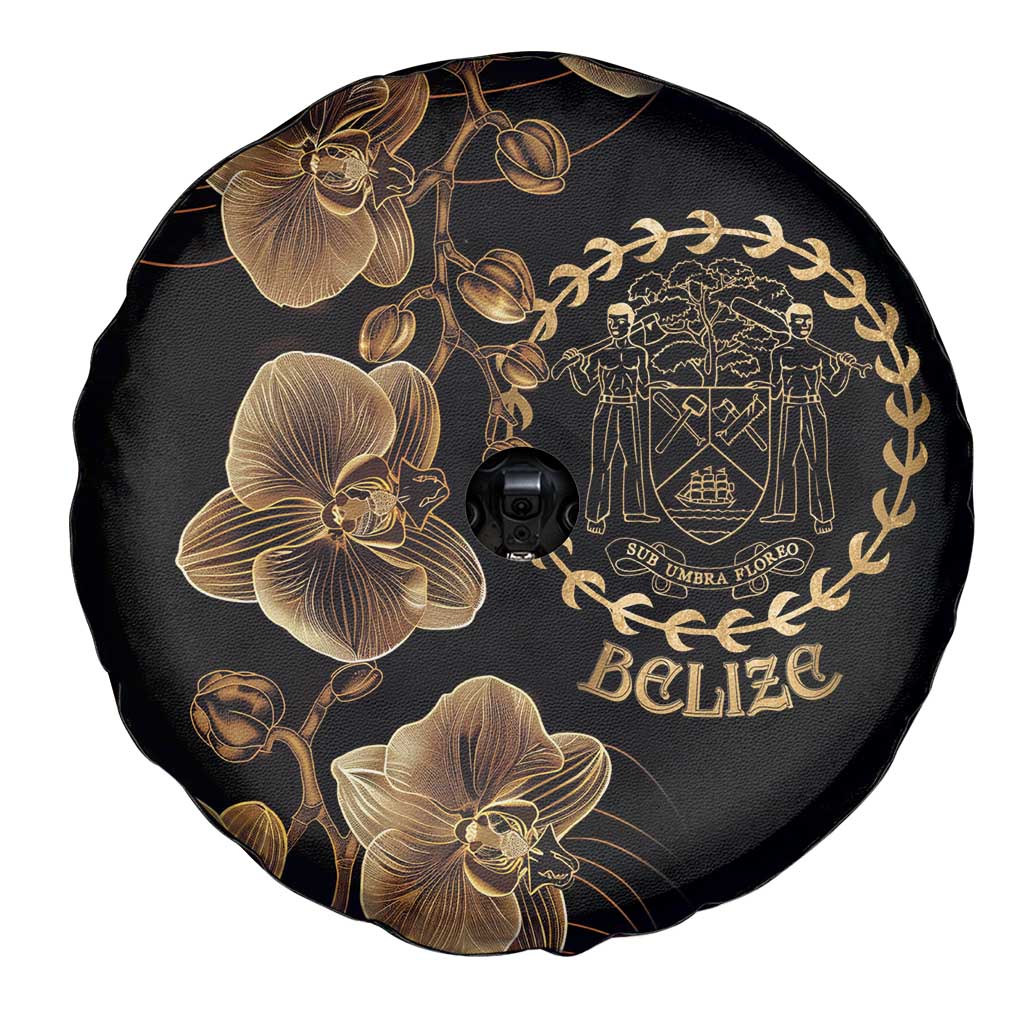 Belize Gold Orchid Spare Tire Cover Luxury Stylized
