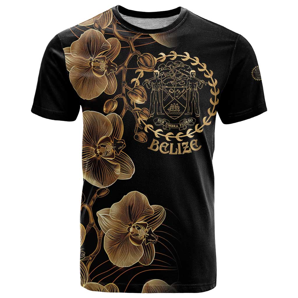 Belize Gold Orchid T Shirt Luxury Stylized